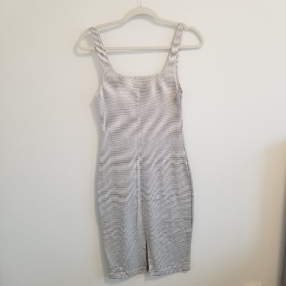 Zara Black and White Striped Midi Dress - Picture 2 of 4